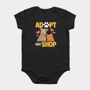 Adopt Don't Shop Cat & Dog Baby Bodysuit